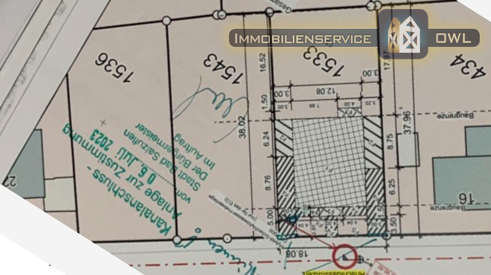 Lageplan des Baugrundstücks in Bad Salzuflen-Schötmar