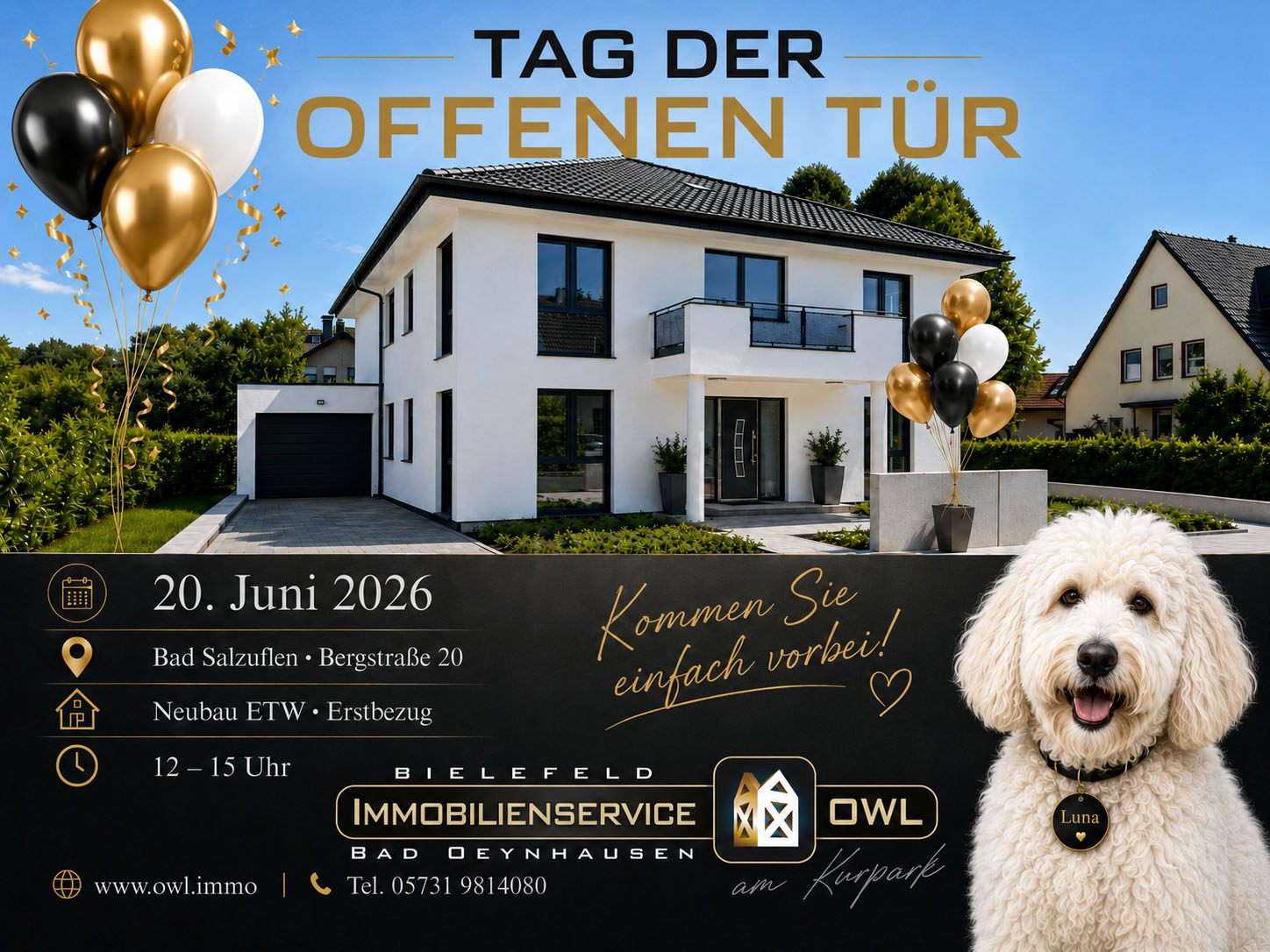 Tag der offenen Tür 20. Juni 2026 12-15 Uhr ::: Klassische Stilvilla ETW wahlweise EG. + OG. Premium Lage I moderne Architektur I Balkon + Garten I PV 30 qm + Luft-Wärmepumpe, KfW 40 :::