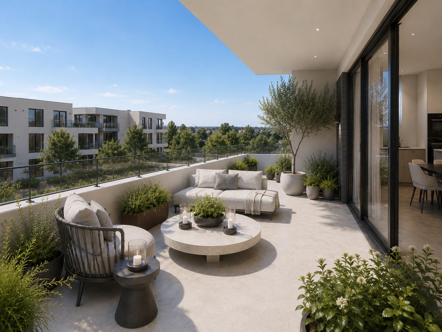 Penthouse-Balkon mit Fernblick